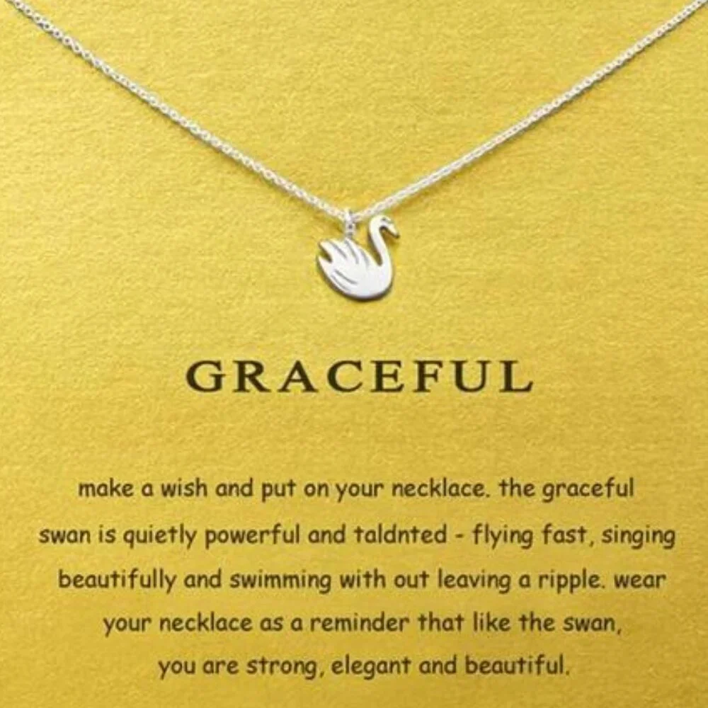 Swan Pendant Necklace – “Graceful” Strength & Elegance Jewelry Minimalist